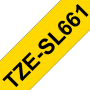 Taśma Brother TZe-SL661 samolaminująca 36mm żółta czarny nadruk