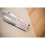Taśma Brother TZe-232 12mm biała czerwony nadruk laminowana