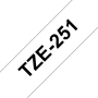 Taśma Brother TZe-251 czarny nadruk na białym tle, 24mm szerokości, laminowana