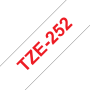 Taśma Brother TZe-252 czerwony nadruk na białym tle, 24mm szerokości, laminowana