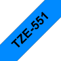 Taśma Brother TZe-555 biały nadruk na niebieskim tle, 24mm szerokości, laminowana