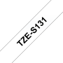 Taśma Brother TZe-S131 mocny klej 12 mm przezroczysta czarny nadruk