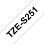 Taśma Brother TZe-S251mocny klej 24 mm biała czarny nadruk