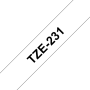 Taśma Brother TZe-231 czarny nadruk na białym tle, 12mm szerokości, laminowana