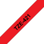 Taśma Brother TZe- 421 9mm czerwona czarny nadruk