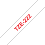 Taśma Brother TZe-222 9mm biała czerwony nadruk