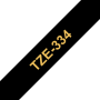 Taśma Brother TZe-334 12mm czarna złoty nadruk laminowana