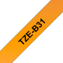 Taśma Brother TZe-B31 12mm fluorescencyjna pomarańczowa czarny nadruk