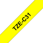 Taśma Brother TZe-C31 12mm fluorescencyjna żółta czarny nadruk