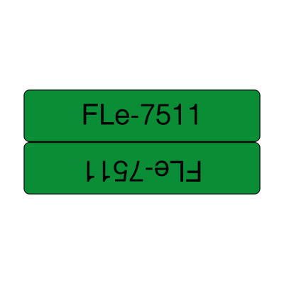 Etykiety Brother FLe-7511 czarny nadruk na zielonym tle, 21mm szerokości