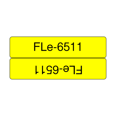 Etykiety Brother FLe-6511 czarny nadruk na żółtym tle, 21mm szerokości