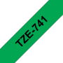 Taśma Brother TZe-741 18mm zielona czarny nadruk